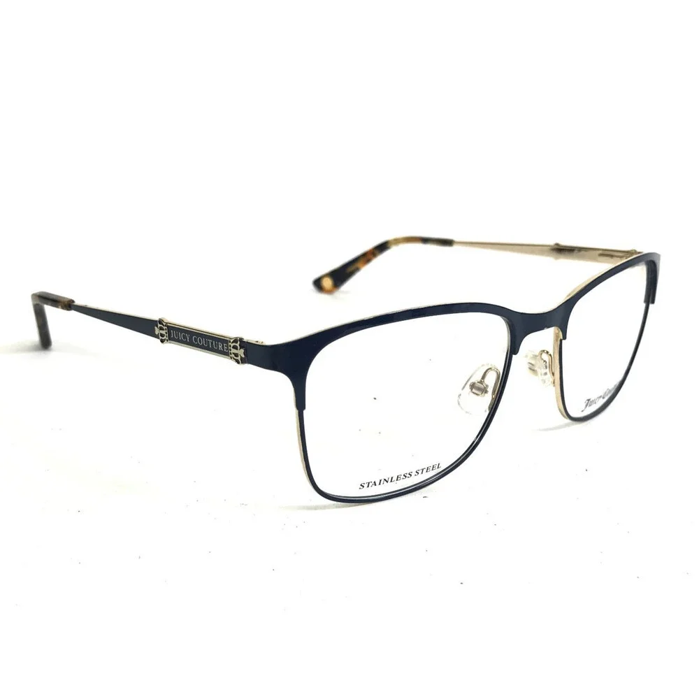 Juicy Couture Eyeglasses Frames JU168 KY2 Blue Gold Square Full Rim 52-17-135